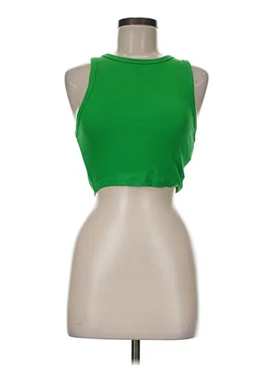 Pre-owned Zara Tank Top Green Halter Neckline Tops