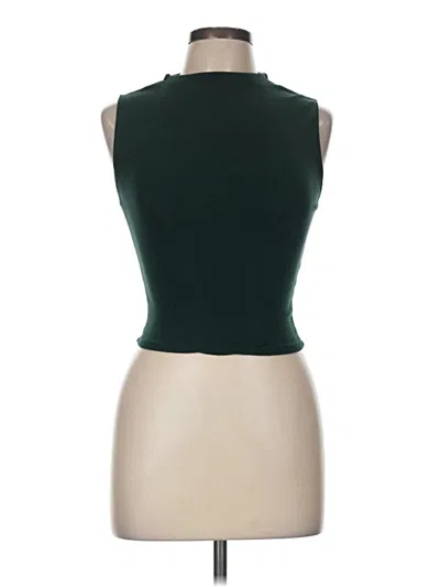 Pre-owned Zara Tank Top Green Halter Neckline Tops