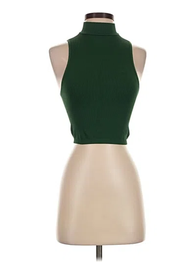 Pre-owned Zara Tank Top Green Halter Neckline Tops