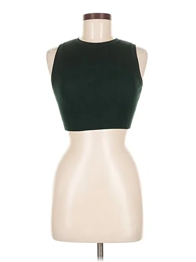 Pre-owned Zara Tank Top Green Halter Neckline Tops