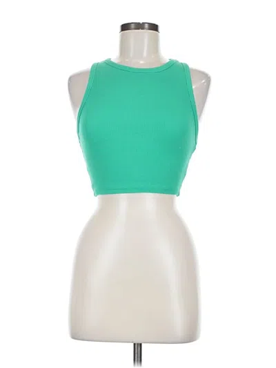 Pre-owned Zara Tank Top Green Halter Neckline Tops