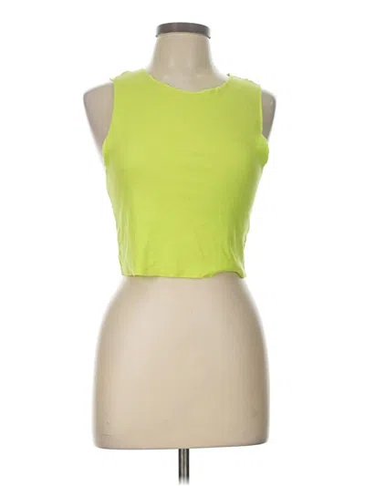 Pre-owned Zara Tank Top Green Halter Neckline Tops