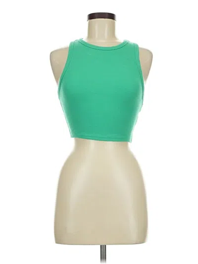 Pre-owned Zara Tank Top Green Halter Neckline Tops