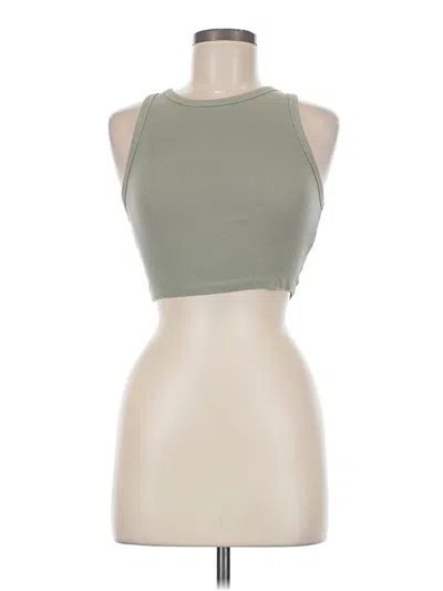 Pre-owned Zara Tank Top Green Halter Neckline Tops