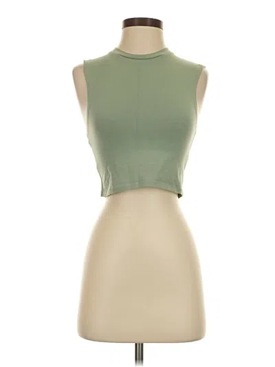 Pre-owned Zara Tank Top Green Halter Neckline Tops
