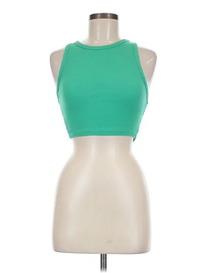Pre-owned Zara Tank Top Green Halter Neckline Tops