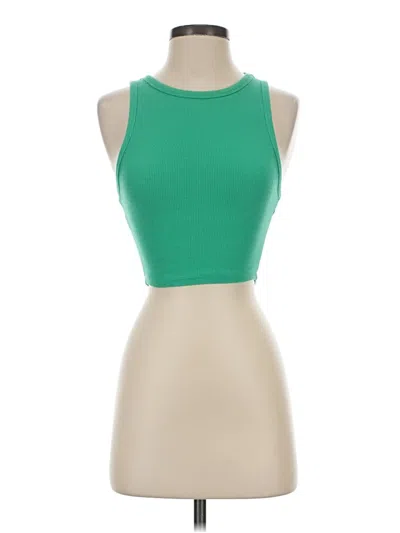 Pre-owned Zara Tank Top Green Halter Neckline Tops
