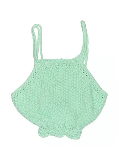 Pre-owned Zara Kids' Tank Top Green Halter Neckline Tops