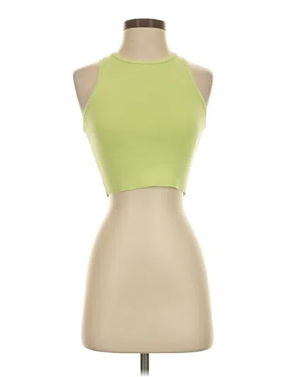 Pre-owned Zara Tank Top Green Halter Neckline Tops