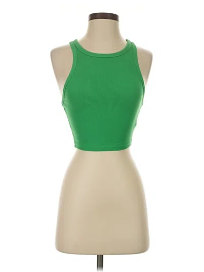 Pre-owned Zara Tank Top Green Halter Neckline Tops