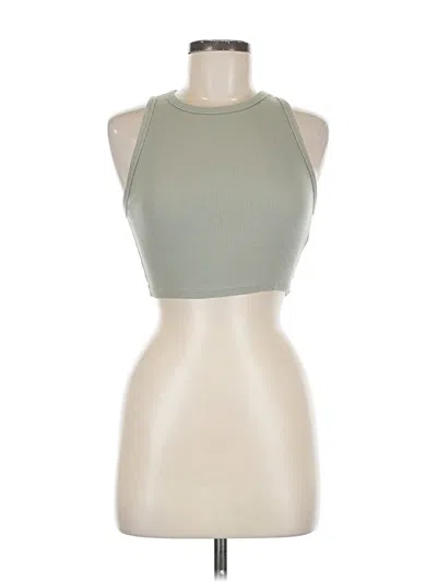 Pre-owned Zara Tank Top Green Halter Neckline Tops