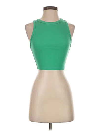 Pre-owned Zara Tank Top Green Halter Neckline Tops