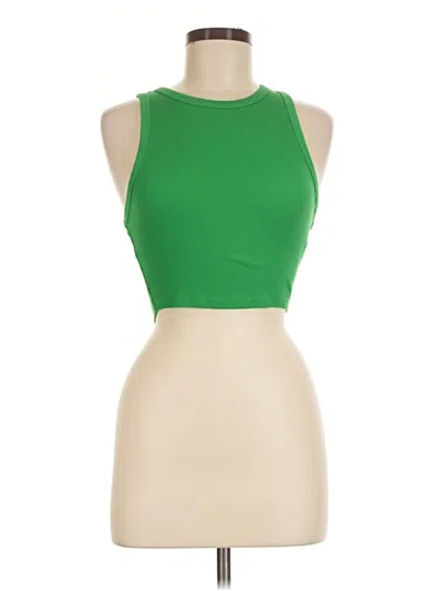 Pre-owned Zara Tank Top Green Halter Neckline Tops