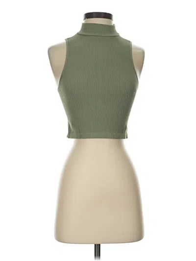 Pre-owned Zara Tank Top Green Halter Neckline Tops