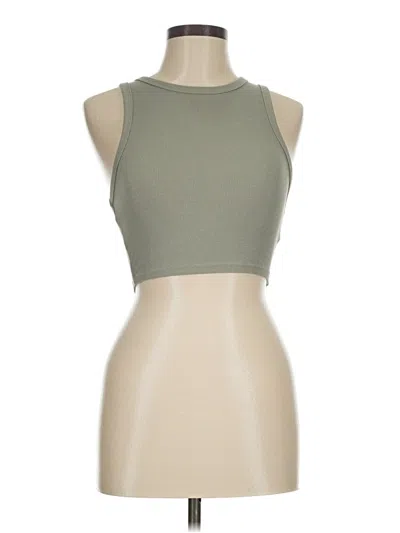 Pre-owned Zara Tank Top Green Halter Neckline Tops