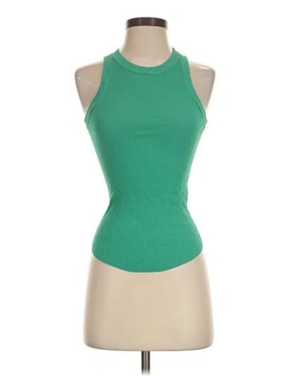 Pre-owned Zara Tank Top Green Halter Neckline Tops