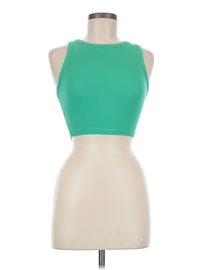 Pre-owned Zara Tank Top Green High Neck Tops