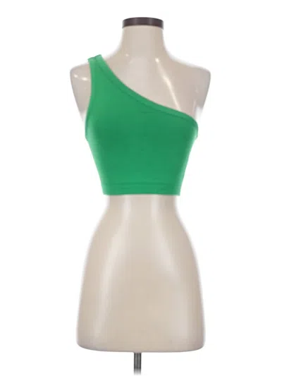 Pre-owned Zara Tank Top Green One Shoulder Neckline Tops