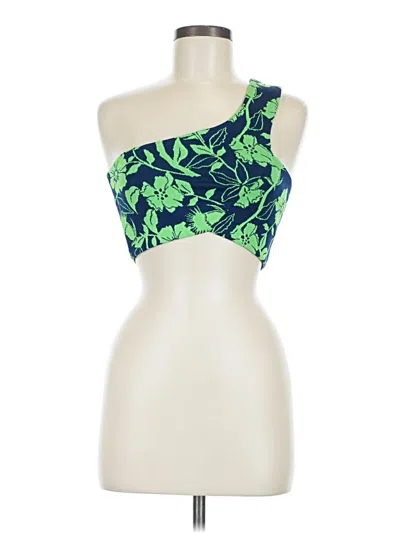 Pre-owned Zara Tank Top Green One Shoulder Neckline Tops