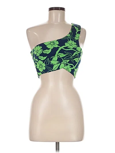 Zara Tank Top Green One Shoulder Neckline Tops