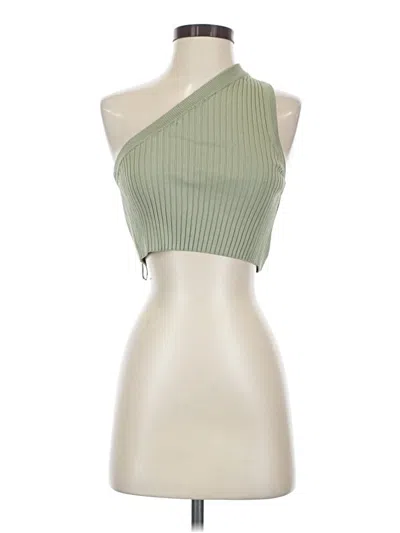 Pre-owned Zara Tank Top Green One Shoulder Neckline Tops