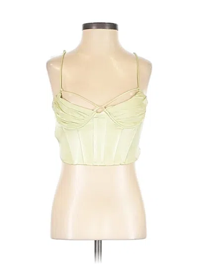 Pre-owned Zara Tank Top Green Strapless Neckline Tops
