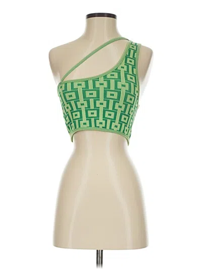 Pre-owned Zara Tank Top Green Strapless Neckline Tops