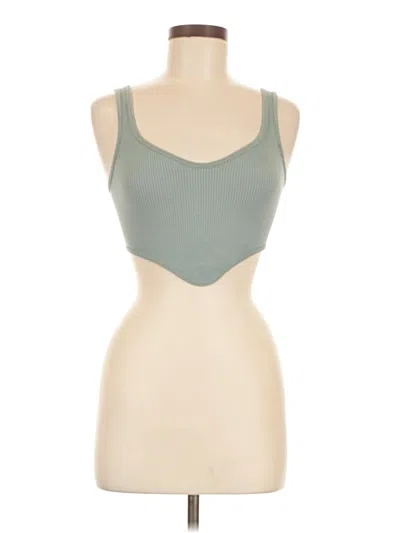Zara Tank Top Green Strapless Neckline Tops