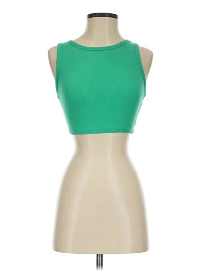 Pre-owned Zara Tank Top Green Strapless Neckline Tops