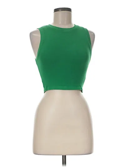 Pre-owned Zara Tank Top Green Strapless Neckline Tops