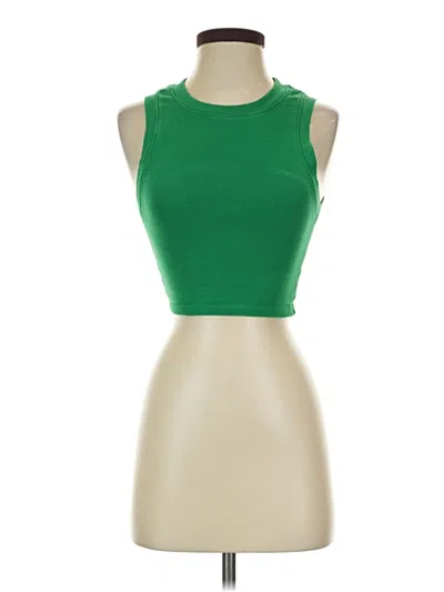 Pre-owned Zara Tank Top Green Strapless Neckline Tops