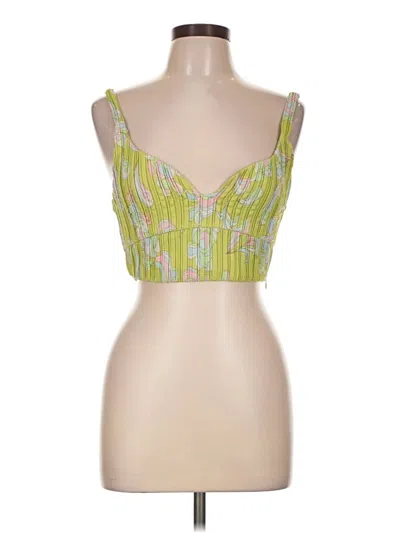 Pre-owned Zara Tank Top Green Sweetheart Neckline Tops