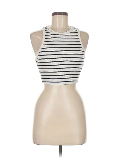 Pre-owned Zara Tank Top Ivory Halter Neckline Tops In White