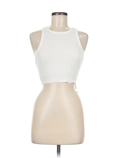 Pre-owned Zara Tank Top Ivory Halter Neckline Tops In White