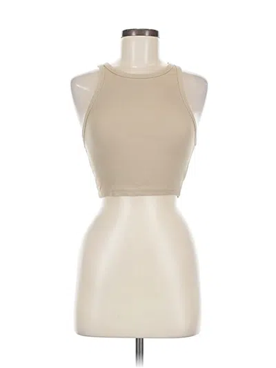 Pre-owned Zara Tank Top Ivory Halter Neckline Tops In White