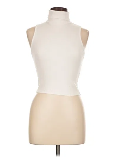 Pre-owned Zara Tank Top Ivory Halter Neckline Tops In White