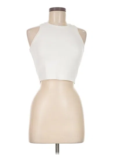 Pre-owned Zara Tank Top Ivory Halter Neckline Tops In White