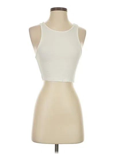 Pre-owned Zara Tank Top Ivory Halter Neckline Tops In White