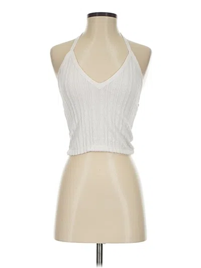 Pre-owned Zara Tank Top Ivory Halter Neckline Tops In White