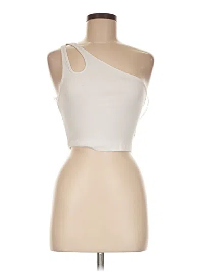 Pre-owned Zara Tank Top Ivory One Shoulder Neckline Tops In White