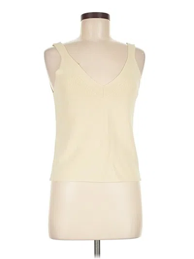 Pre-owned Zara Tank Top Ivory Plunge Neckline Tops