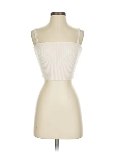 Pre-owned Zara Tank Top Ivory Strapless Neckline Tops In White