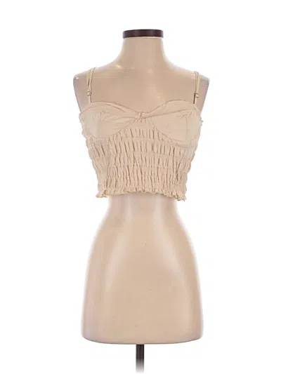 Pre-owned Zara Tank Top Ivory Strapless Neckline Tops In White
