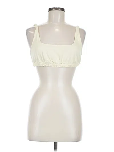 Pre-owned Zara Tank Top Ivory Strapless Neckline Tops In White