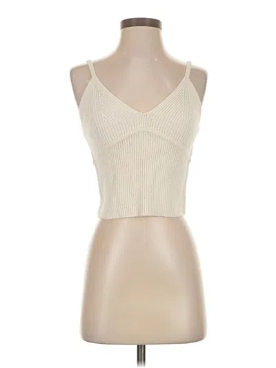 Zara Tank Top Ivory Strapless Neckline Tops In White