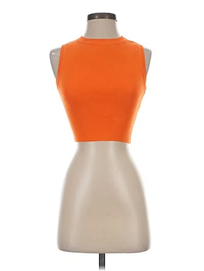 Pre-owned Zara Tank Top Orange Halter Neckline Tops