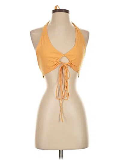 Pre-owned Zara Tank Top Orange Halter Neckline Tops