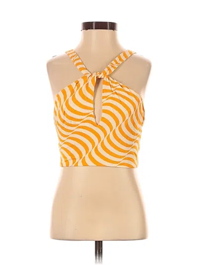 Pre-owned Zara Tank Top Orange Halter Neckline Tops