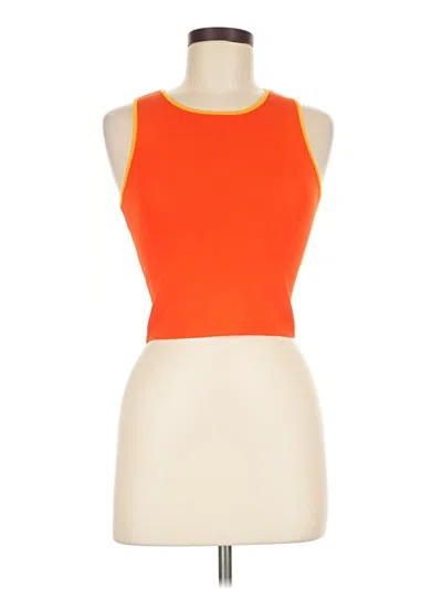Pre-owned Zara Tank Top Orange Halter Neckline Tops