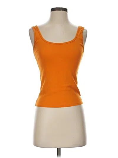 Pre-owned Zara Tank Top Orange Strapless Neckline Tops